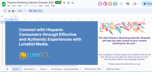 Hispanic Marketing Calendar 2024 Google Sheet Image - LunaSol Media