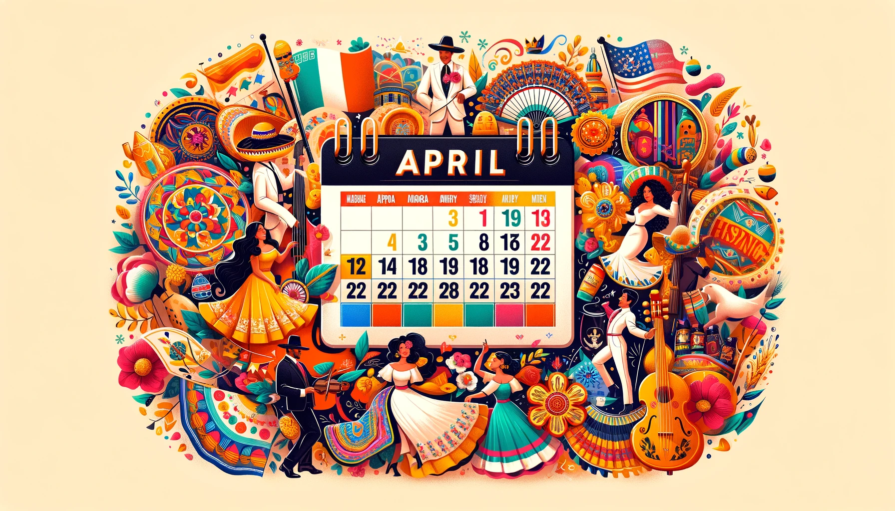 April 2024 Hispanic Marketing Content Calendar by LunaSol Media