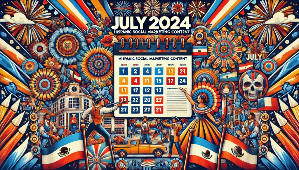 July 2024 Hispanic Marketing Content Calendar by LunaSol Media